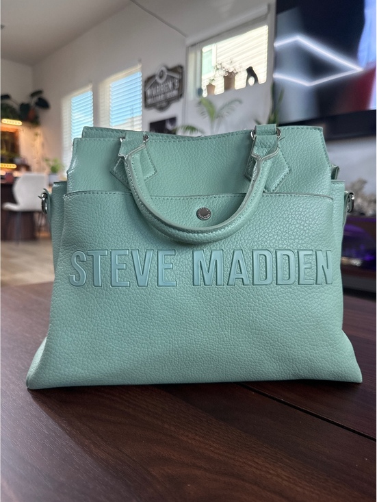 Steve Madden Handbags - Steve Madden Mint Green Pebbled Leather Satchel Handbag